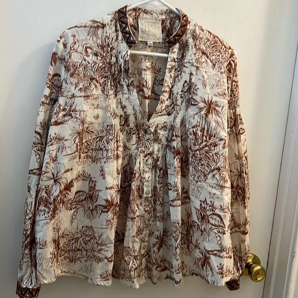 Johnny Was Mu Animal Print Jade Top